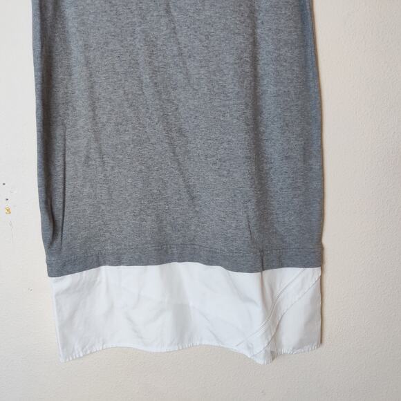 Theory Saydie Classic Gray Minimal Shirt Dress Shirttail Hem Medium Made in Peru - Picture 5 of 10